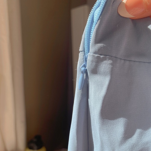 Blue wrap skirt with side zipper - Picture 2 of 2